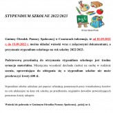 Stypendium Szkolne na rok 2022/2023